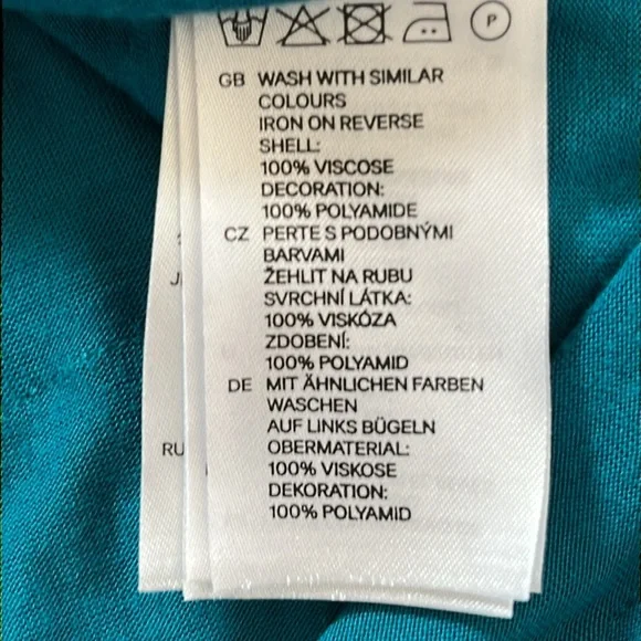 H&M teal Blue Fringe Dress Flapper Great Costume Large - Picture 7 of 8